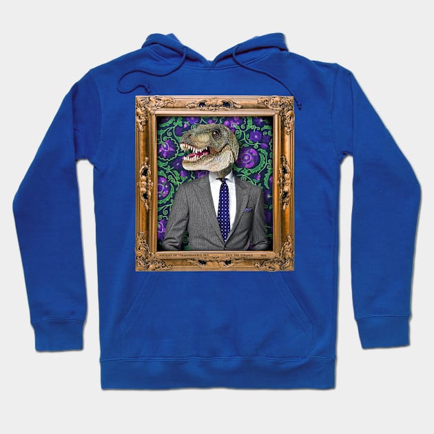 Tyrannosaurus Rex Man in Vintage Frame Hoodie by FaceTheStrange